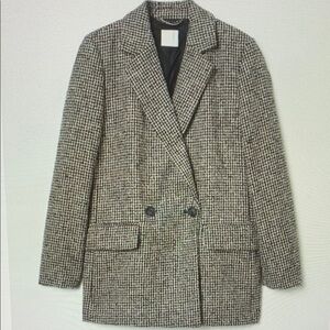 H&M Black and White Checkered Blazer